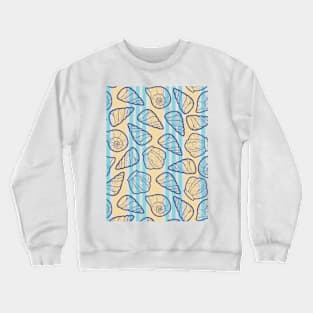 Beautiful Line Art Seashells Seamless Surface Pattern Design Crewneck Sweatshirt